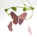 Butterfly Nursery Mobile - handmade fabric mobile for child's nursery decor in rose pink, lilac, snow white, bright green