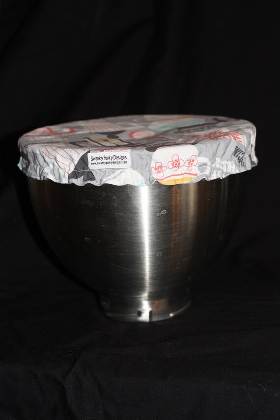 Custom Mixing Bowl Cover from Grey Mocha Fabric