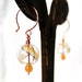 Colorful Blown Glass Earrings, Wire Wrapped Jewelry, Red Aventurine Stone Beads, Handcrafted Earrings