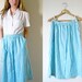SALE // vintage 1980s Skirt // Striped // Summer // Turquoise and White // M/L