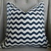Decorative Designer pillow cover - Studio Bon Ric Rac pattern by Schumacher in Midnight - 18"X18" - Pattern on the front