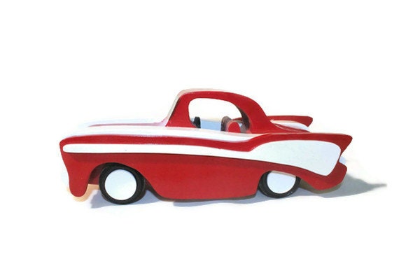 57 Chevy Wooden Toy Car Chevrolet Red and by AndersonWoodShop