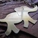 Adorable Hand-Cut Brass Elephant Necklace on Vintage Gold-Plate Chain