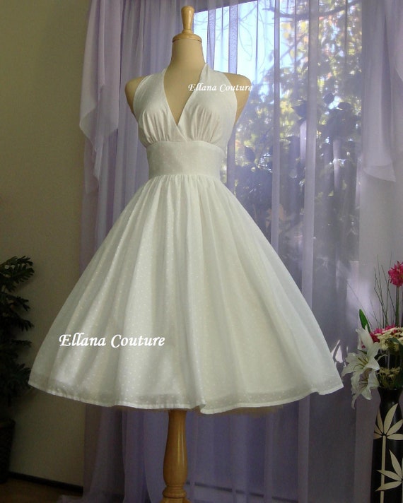 Shirley Swiss  Dot Cotton Wedding  Dress  Vintage Inspired