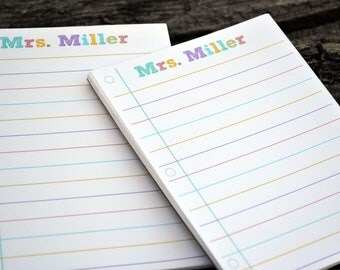 Personalized Teacher Notepads / Personalized Notebook / Personalized Teacher Note Pads/ Set of Notepads / Set of 2 School Rules