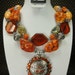 ORANGE CHUNKY WESTERN Longhorn Pendant Cowgirl Necklace - LoNGHoRN ORaNGe