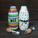 Rainbow Polka Dots Ceramic Oil and Vinegar Bottle Set in Bright Rainbow Colors
