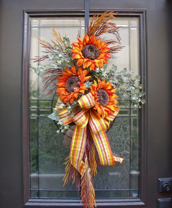 Sunflower Swag Fall Decorations Wall Floral Arrangement