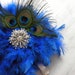 Bridesmaids Peacock Feather Pom bouquet