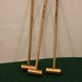 3 Vintage Miniature Brass Mallets Croquet Garden Diorama