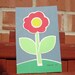 Original Paper Art Collage Single Red Flower