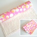 Chenille Burp Cloth - Martini in Fuschia by Amy Butler with cream chenille