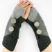grey black arm warmers fingerless mittens wrists warmers arm cuffs fingerless gloves recycled wool fall autumn eco friendly curationnation