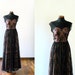 Vintage 1940/50s black lace maxi dress with rose satin lining. Evening long gown