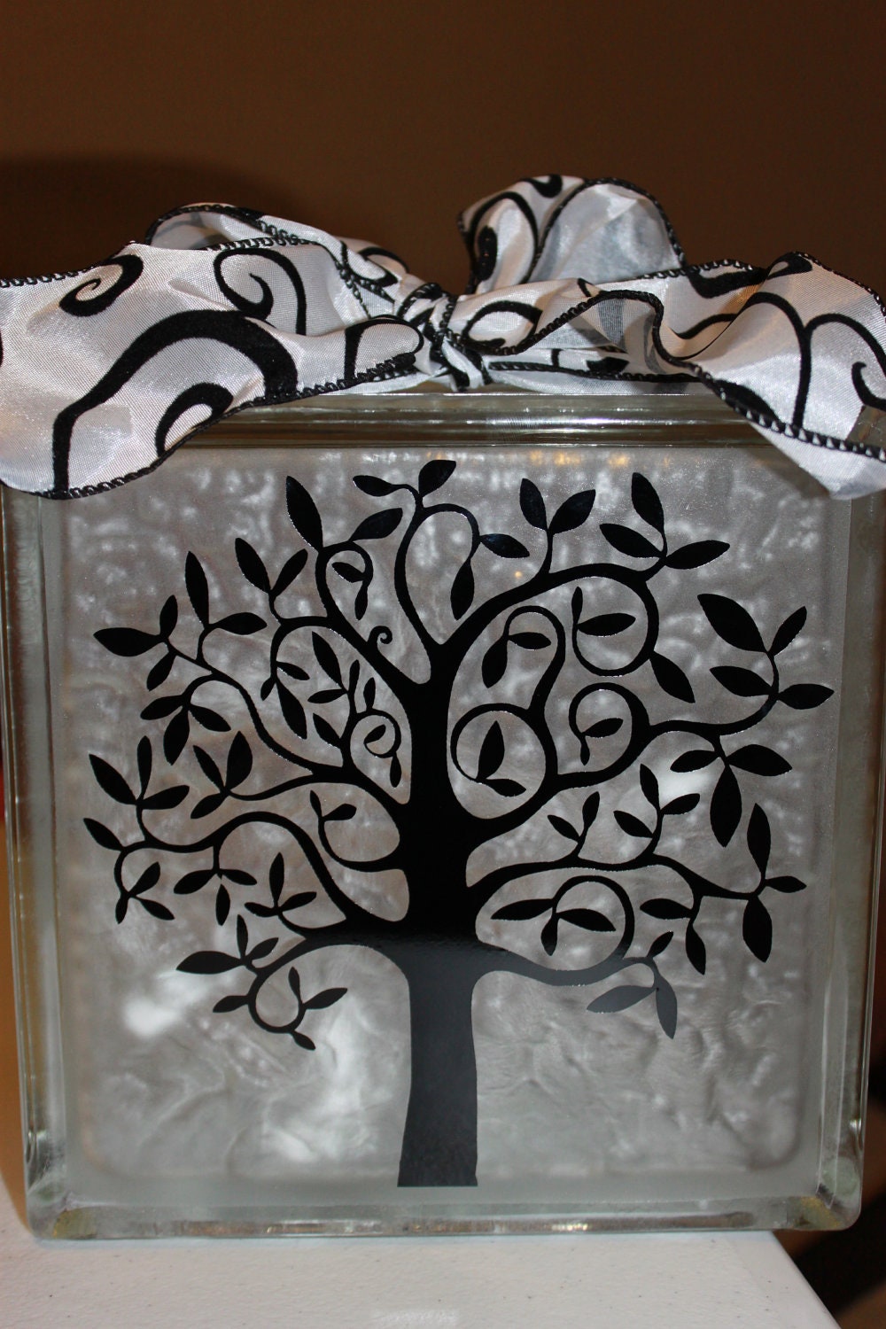 Fancy Tree Vinyl DIY decal for glass block