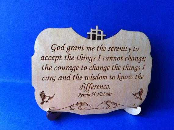 Serenity Prayer Wood Plaque with Stand