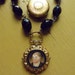 AN ENGLISH GENTLEMAN - Wonderful Victorian Jet Necklace with Antique Hand Painted Fob and Hand Locket