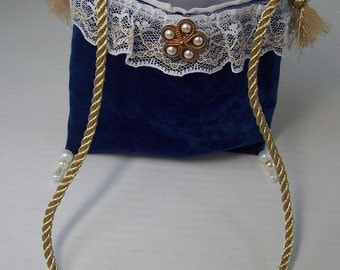 5 x 6 Mini Neck Pouch Royal Blue Velvet Small Party Makeup Dressup Petite Prom Necklace Bag Cosmetic Dance Essential Amulet Size Holder Gift