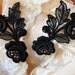 antique victorian dress trim black motif embroidery flowers appliques