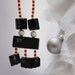 Computer Keyboard Key Christmas Tree Ornament, reads 25 enter joy, OOAK, upcycled recycled, stocking stuffer, techy, geeky, red black white