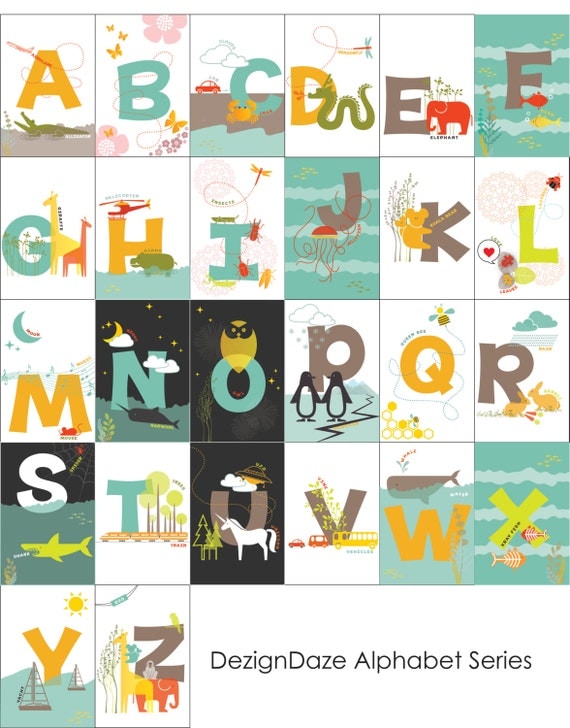Items similar to Printable ABC Alphabet Flash Cards - all 26 alphabets