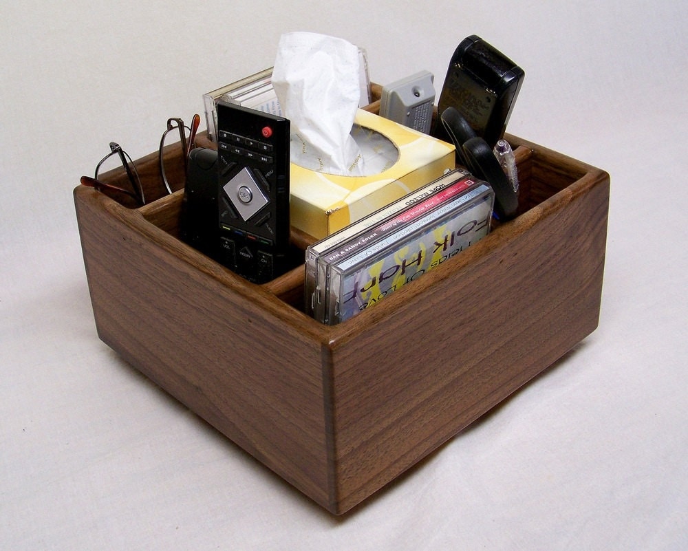 Television Organizer Coffee Table Caddy Home by BearcatWoodworks