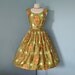 Vintage 1950's Sundress...Gorgeous Retro Print Polished Cotton Sundress