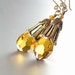 Honey Topaz Earrings Golden Czech Crystal Earrings Antique Gold Earrings Sun Amber Yellow Teardrop Earrings