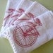 Organic Cotton Cloth Napkins - Screen Printed Bicycle Dinner Napkins - Eco Friendly and Awesome Table Linens for the Cycling enthusiast