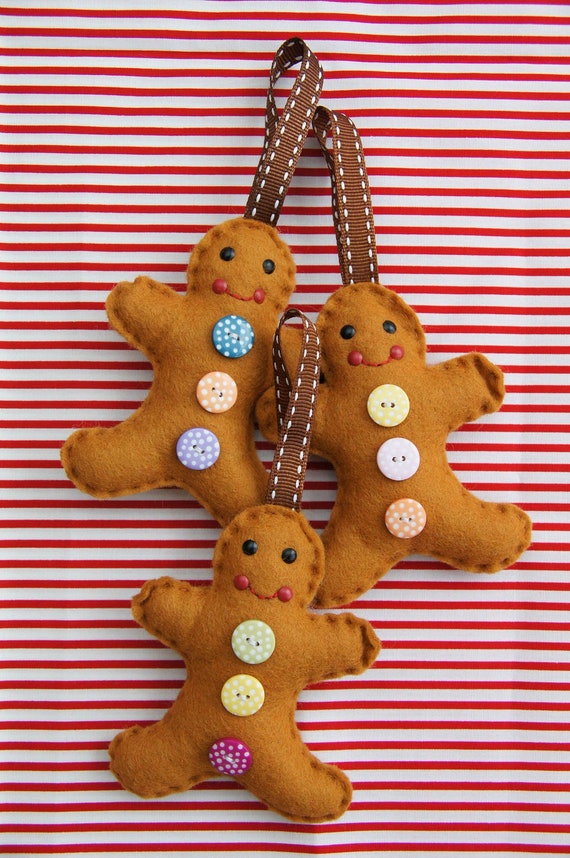 Felt Gingerbread Men Decoration Set