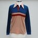70s Vintage Fuzzy Striped Teen Boy Shirt - SMALL