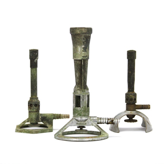 Set Of Three Vintage School Laboratory Bunsen Burners