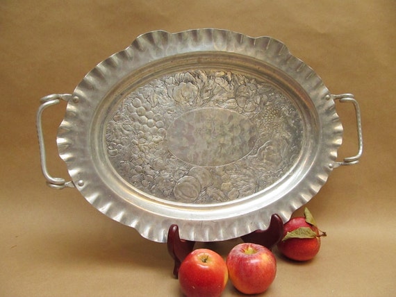Retro Cromwell Hand Wrought Aluminum Serving Tray by ...