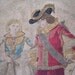 RESERVED FOR LAURA18th or 19th Century English European Emboidery Courting Couple Dog 25 X 26