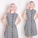 Black and White Vintage Wiggle Dress / Cotton Dress / Mad Men / Dress / Dresses / 1239