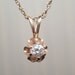 Reserved for TLM -- Vintage 1980s 14Kt Gold and Diamond Solitaire Buttercup Pendant on 14 KYG Chain