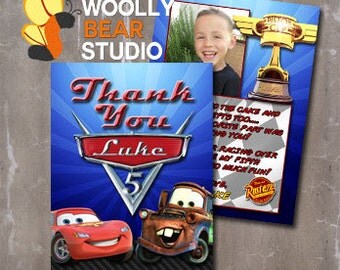 Items similar to Cars Themed Thank You Card- Printable on Etsy