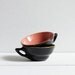 Vintage coffee cups, Two beautiful black coffee cups with colorful insides