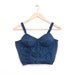 Bra dead stock Vintage long line lace bra Navy blue