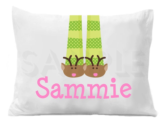 Reindeer Holiday Personalized Pillow Case Il_570xn