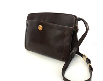 Cecile, French Vintage, Chocolate Brown Designer Pourchet Leather Satchel, 1970s Handbag from Paris