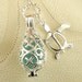 GENUINE Turquoise Sea Glass Jewelry Locket and Turtle