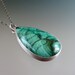 Handmade Emerald Green Malachite Sterling Silver Necklace Pendant
