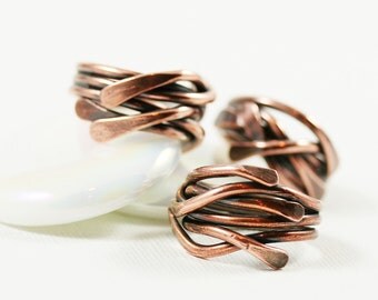 Copper Ring Organic Stack Ring Soldered