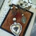 RESERVED: Sacred Heart Virgin Mary Mother of Pearl Rosary Necklace, by RusticGypsyCreations