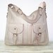 Leather handbag shoulder cross-body bag tote Eden in beige/cream SALE