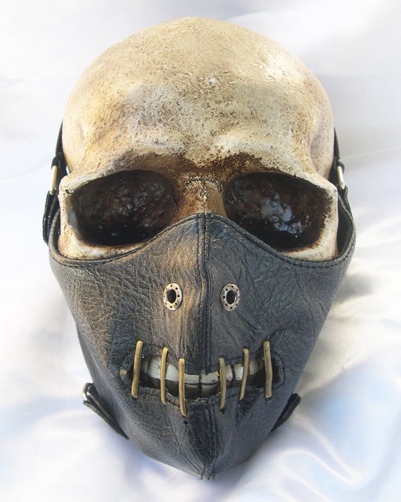STEAMPUNK MASK-Black Hannibal Lecter Faux Leather Restraining