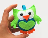 Felt Owl Ornament , Handmade Felt Owl Ornament, Handstitched, Handmade Toy A147 Il_170x135