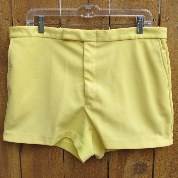 70s Vintage Men's High Waist Short Shorts Medium by JennyandPearl