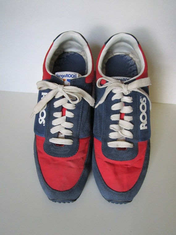 1980's Vintage KangaROOS Red Blue Tennis Shoes by TallGlassOfWater